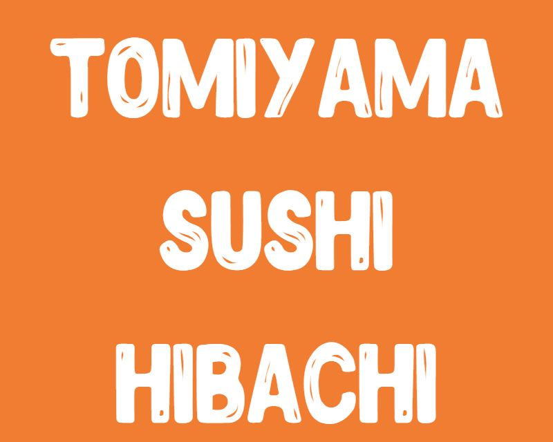 TOMIYAMA SUSHI AND HIBACHI logo